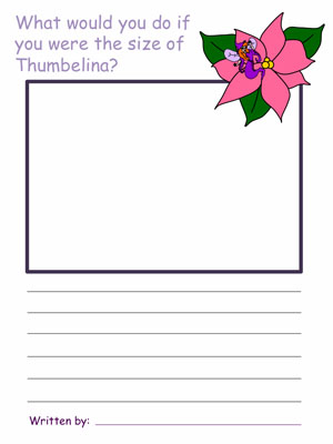Thumbelina Draw and Write Worksheet