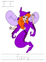 Printable print practice worksheet - Ff fairy