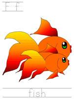 Printable print practice worksheet - Ff fish