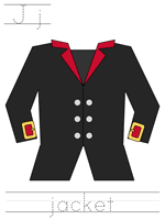 Printable print practice worksheet - Jj jacket