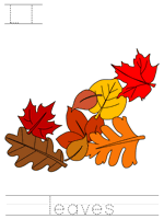 Printable print practice worksheet - Ll leaves