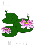 Printable print practice worksheet - Ll lily pads