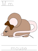 Printable print practice worksheet - Mm mouse