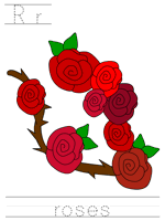 Printable print practice worksheet - Rr roses