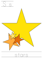 Printable print practice worksheet - Ss stars
