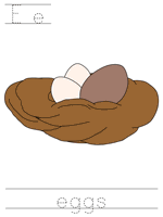 Printable print practice worksheet - Ee eggs
