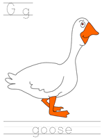 Printable print practice worksheet - Gg goose
