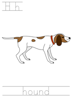 Printable print practice worksheet - Hh hound