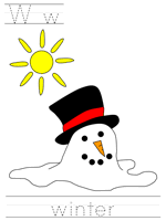 Printable print practice worksheet - Ww winter
