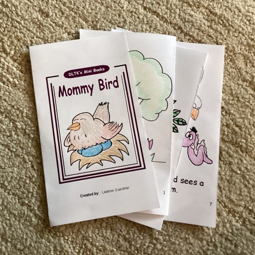 fold each page of the mini book down the middle