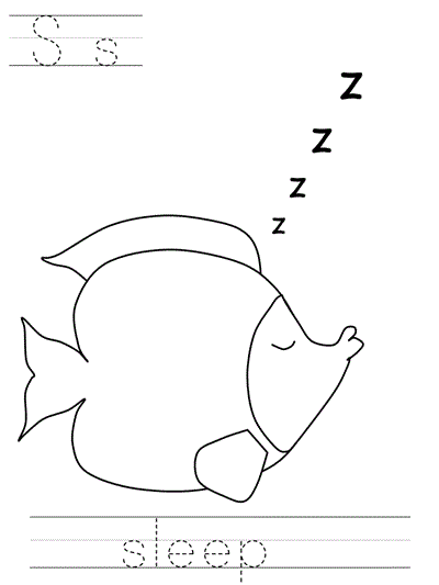 print practice worksheet - Ss sleep coloring page