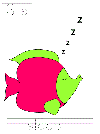 Printable print practice worksheet - Ss sleep
