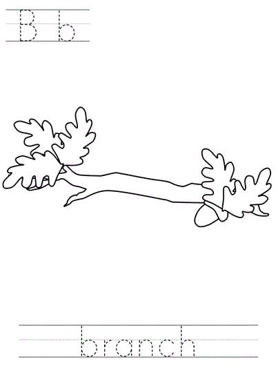 Learn to print coloring page - Bb branch