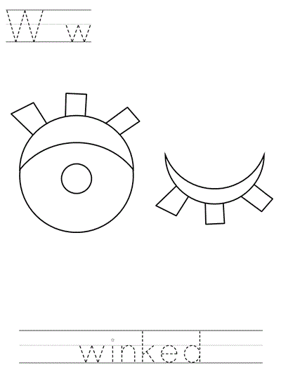 Learn to print coloring page - Ww winked