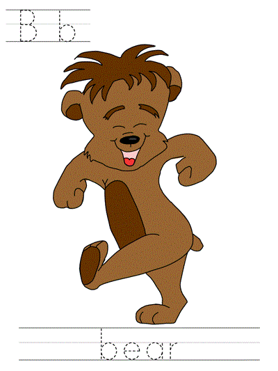 Learn to print worksheet - Bb bear