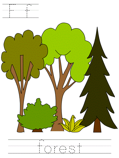 Learn to print worksheet - Ff forest