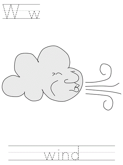 Learn to print worksheet - Ww wind
