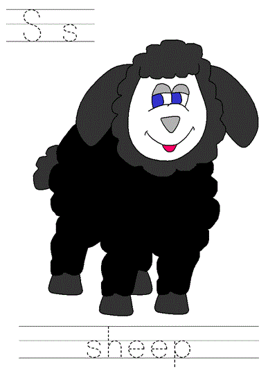 Learn to Print worksheet - Ss sheep