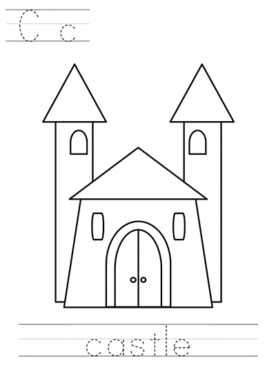 print practice worksheet - Cc castle coloring page