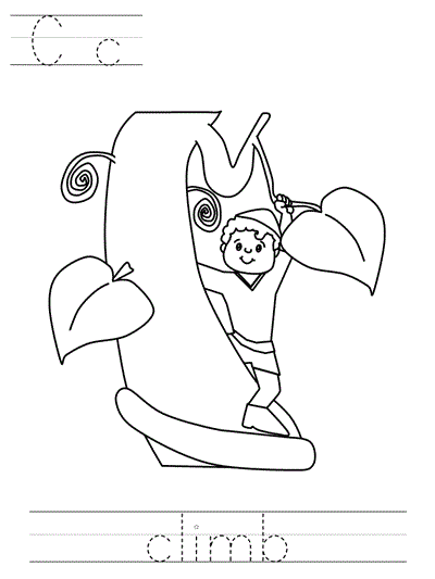 print practice worksheet - Cc climb coloring page