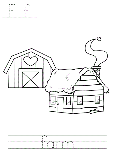 print practice worksheet - Ff farm coloring page