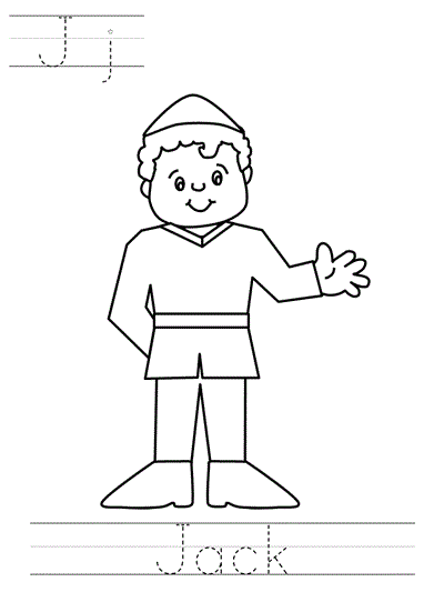 print practice worksheet - Jj Jack coloring page