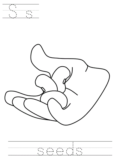 print practice worksheet - Ss seeds coloring page