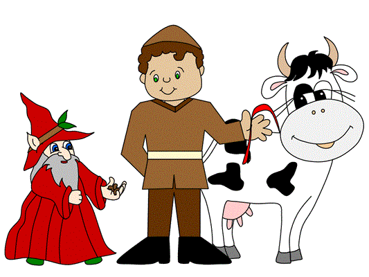 printable poster of Jack trading his cow for magic beads