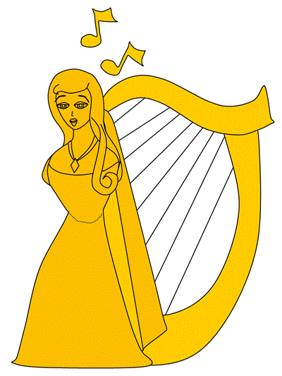 printable poster of the singing harp