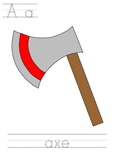 printable print practice worksheet - Aa axe