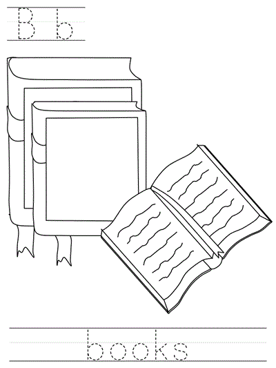 print practice worksheet - Bb books coloring page
