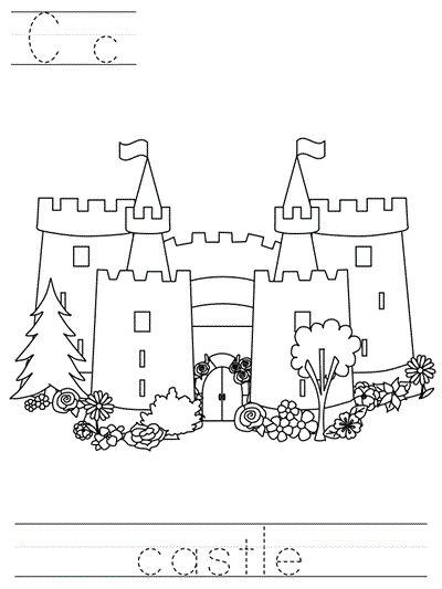 print practice worksheet - Cc castle coloring page