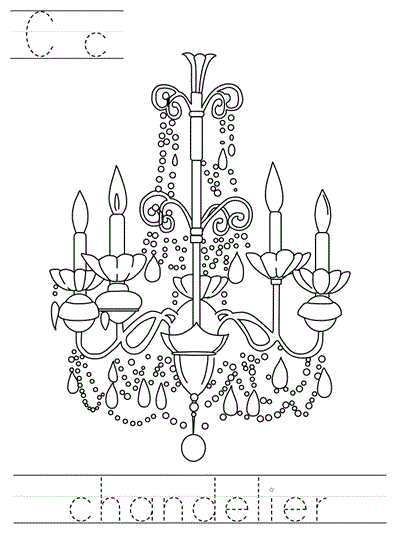 print practice worksheet - Cc chandelier coloring page