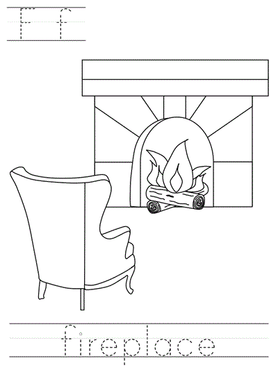 print practice worksheet - Ff fireplace coloring page