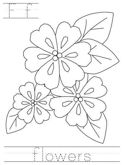 print practice worksheet - Ff flowers coloring page