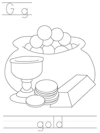 print practice worksheet - Gg gold coloring page
