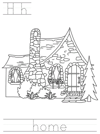 print practice worksheet - Hh home coloring page