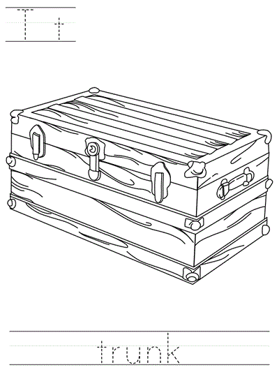 print practice worksheet - Tt trunk coloring page
