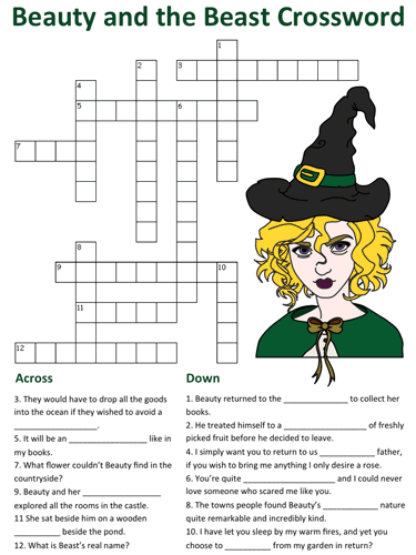 Beauty and the Beast Crossword Puzzle