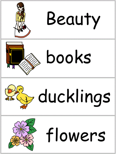 Beauty and the Beast Word Wall Activities