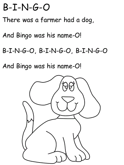 BINGO coloring page with words
