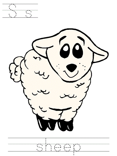 Little Bo Peep tracer page - Ss sheep