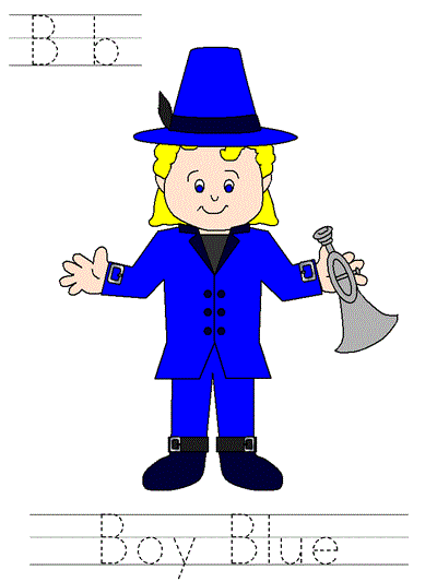 Bb Boy Blue | Learn to Print worksheet