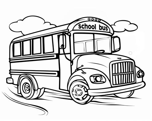 school bus coloring page