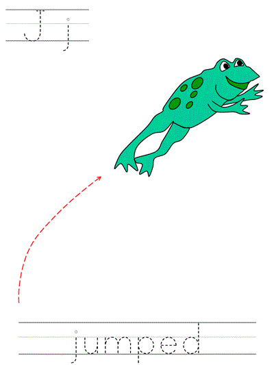 Learn to Print worksheet - Jj jumped