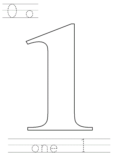 Printable print practice coloring page - one