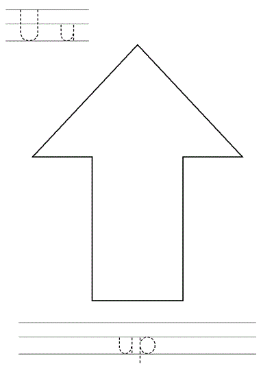 Printable print practice coloring page - Uu up