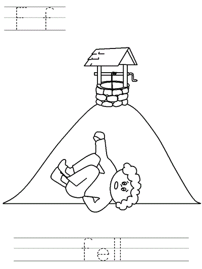 Printable print practice coloring page - Ff fell