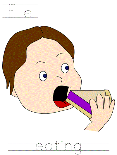 Little Jack Horner tracer page - Ee eating