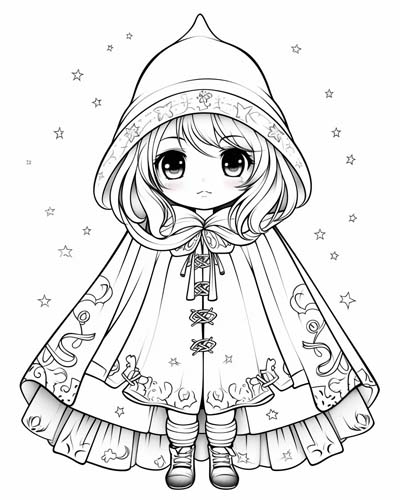 little red ridinghood fairy tale coloring page